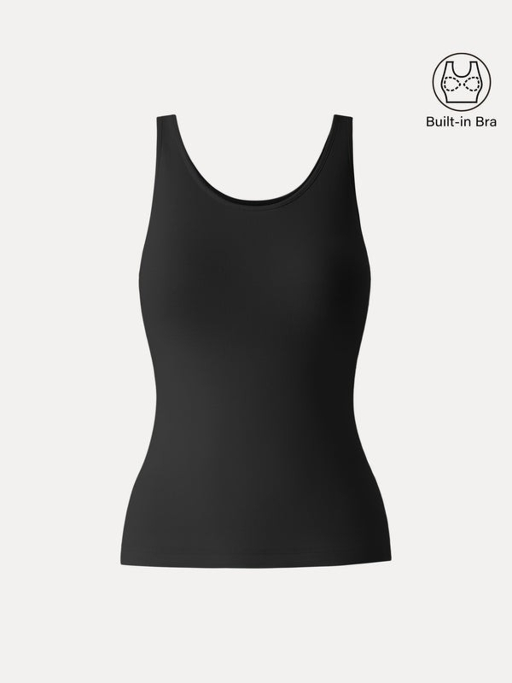 OGL Black Cotton Lyocell U-Neck Bra Tank